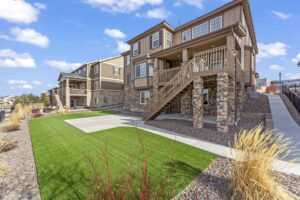 Real Estate Photograph of the backyard of a luxury home.